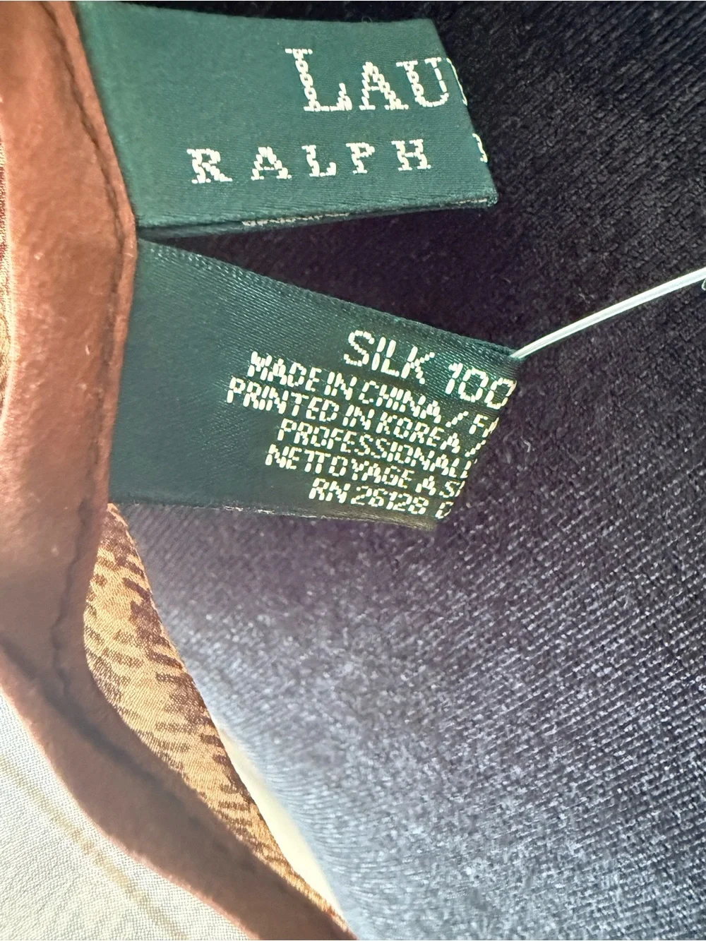 Ralph Lauren Brown Houndstooth Silk-Blend stylish Scarf